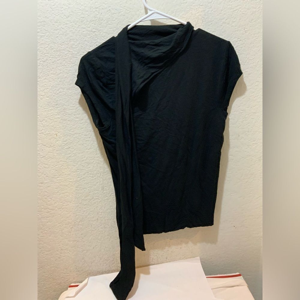 Lauren Ralph Lauren Tie Neck  Black Top.